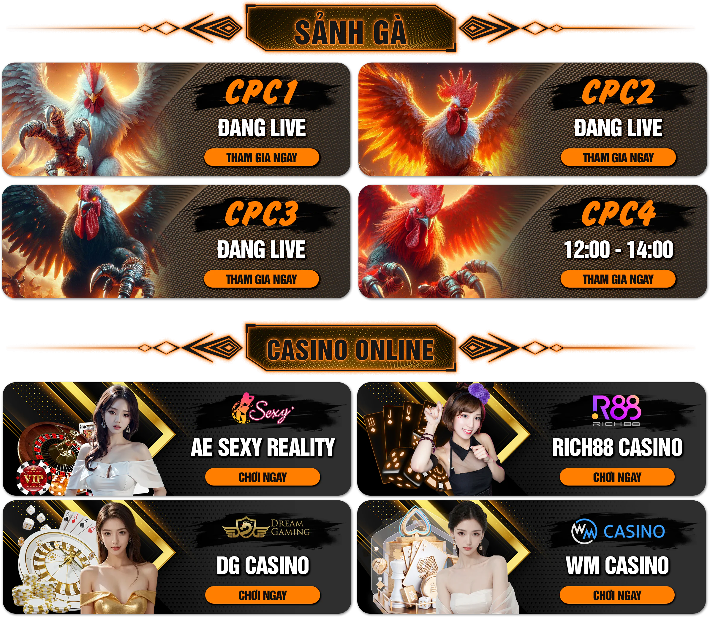 Sảnh Đá Gà và Casino Online cực hot tại GA28